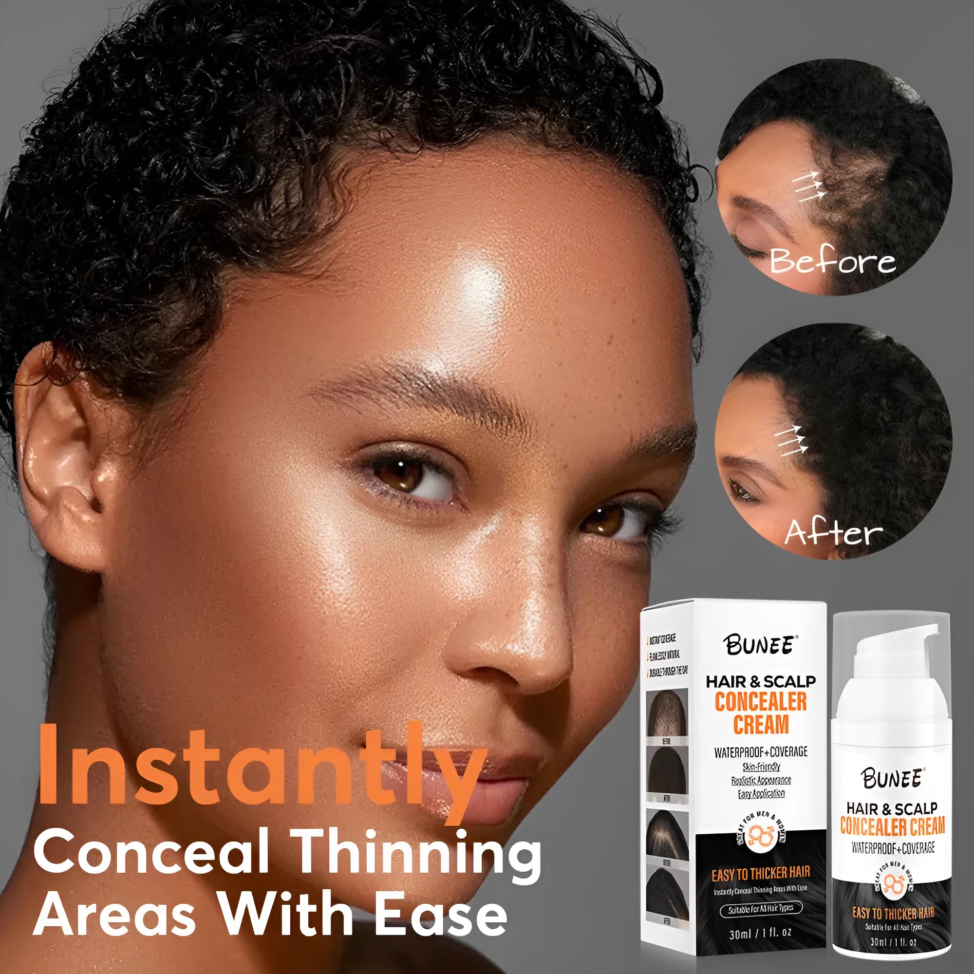 30ml bottle of scalp concealer pomade for covering hair thinning and nourishing the scalp.