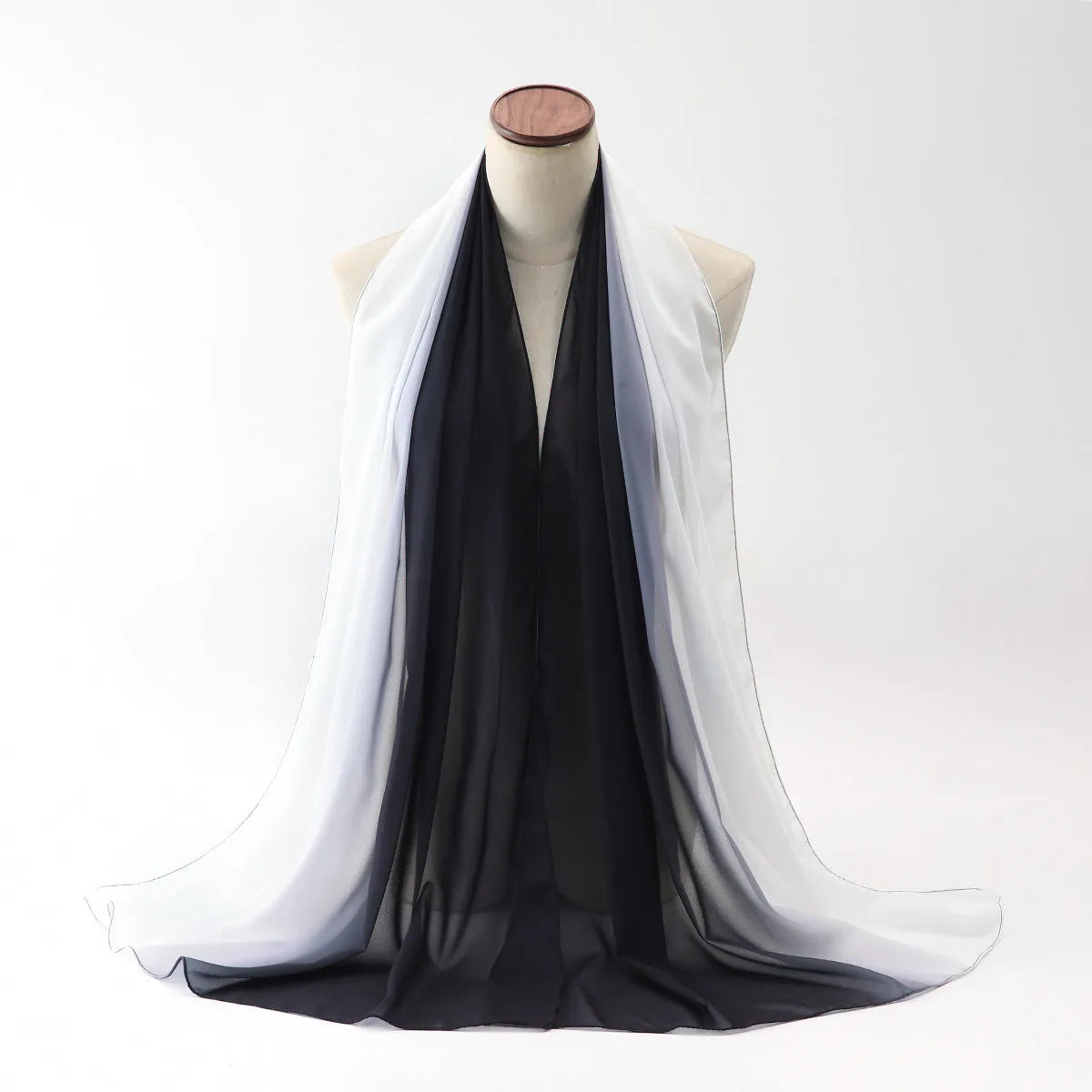 Women's bubble towel texture summer scarf in polyester chiffon showing colour options and 175cm length