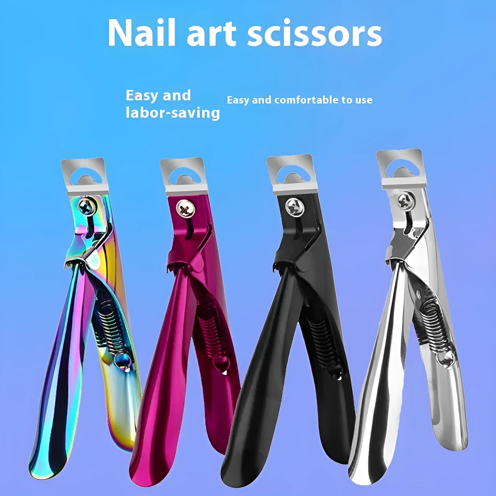 French U-shaped nail scissors with stainless steel construction and electrophoresis finish options