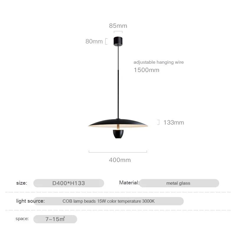 Black modern minimalist Nordic chandelier with warm light illumination