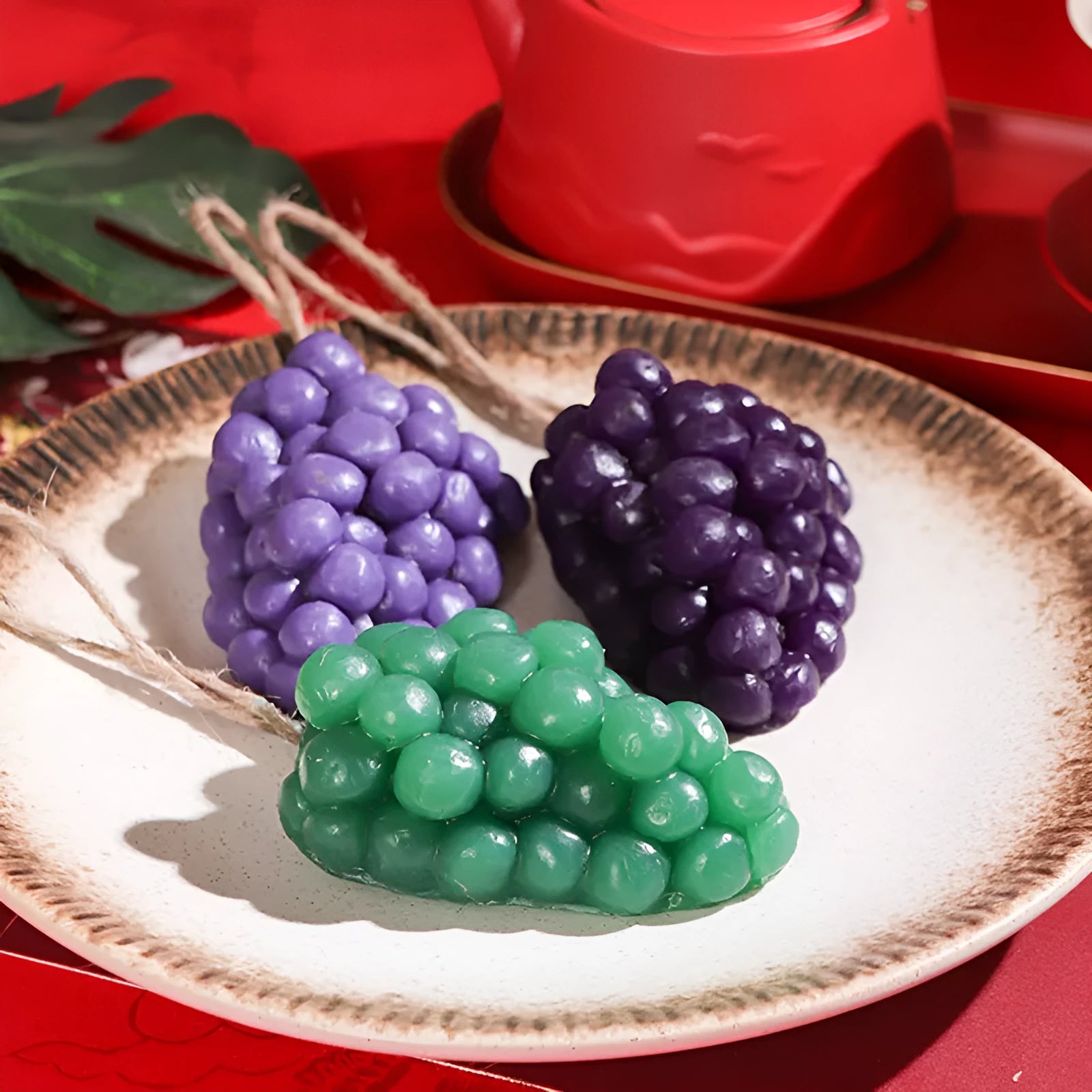 Purple and green grape handmade soap bars for face and body cleansing