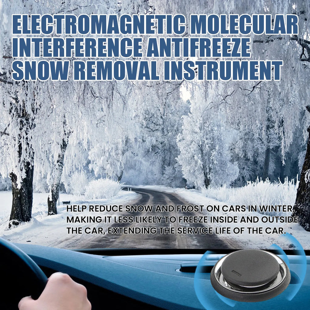 Black portable car deicing and snow melting instrument, 7.4cm wide.