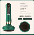 Green electric vacuum cupping massager with adjustable suction and infrared heating functions