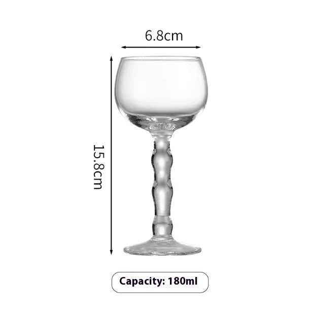 Six different glass designs including goblet, beer stein, champagne glass and themed toasting glasses