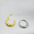 Titanium alloy concave-convex carved nose ring in silver or gold colour with ASTM F136 certification
