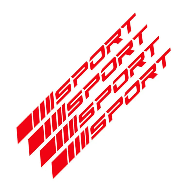 Black red white sports hollow pattern car rim stickers for alloy wheels and door handles
