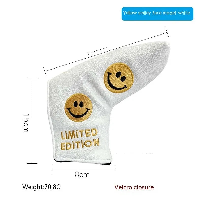Golf putter sleeve with novelty design options for straight bar clubs