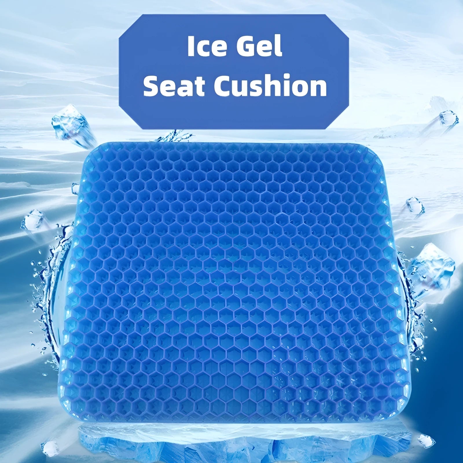 Breathable honeycomb gel seat cushion with removable cover for pressure relief and cooling.