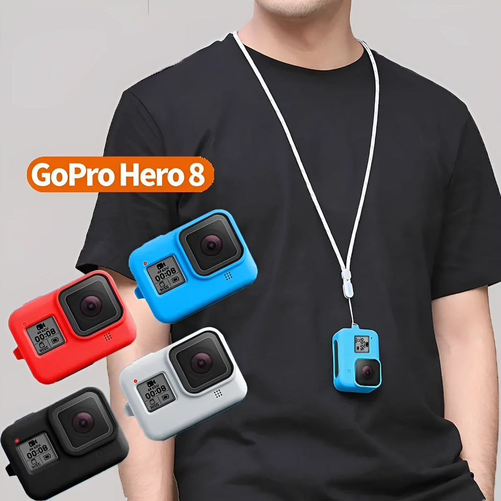 GoPro Hero8 Black protective sleeve and carrying strap accessory kit in blue colour