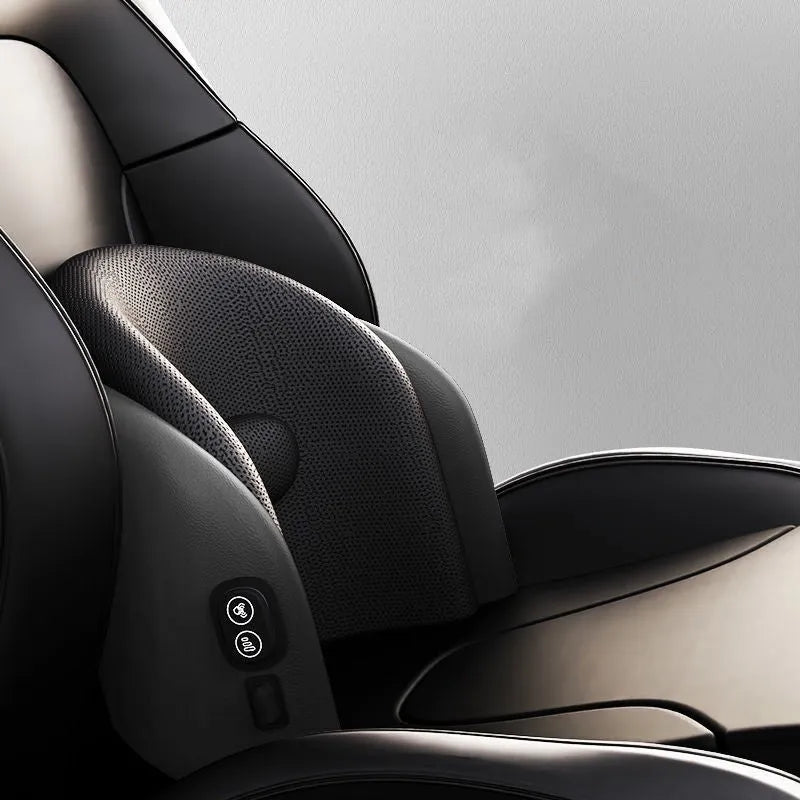 Car massage cushion with memory cotton construction for headrest and lumbar support on car seat