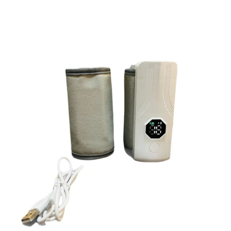 Grey and white car charger milk warmer with 36W power for constant temperature feeding