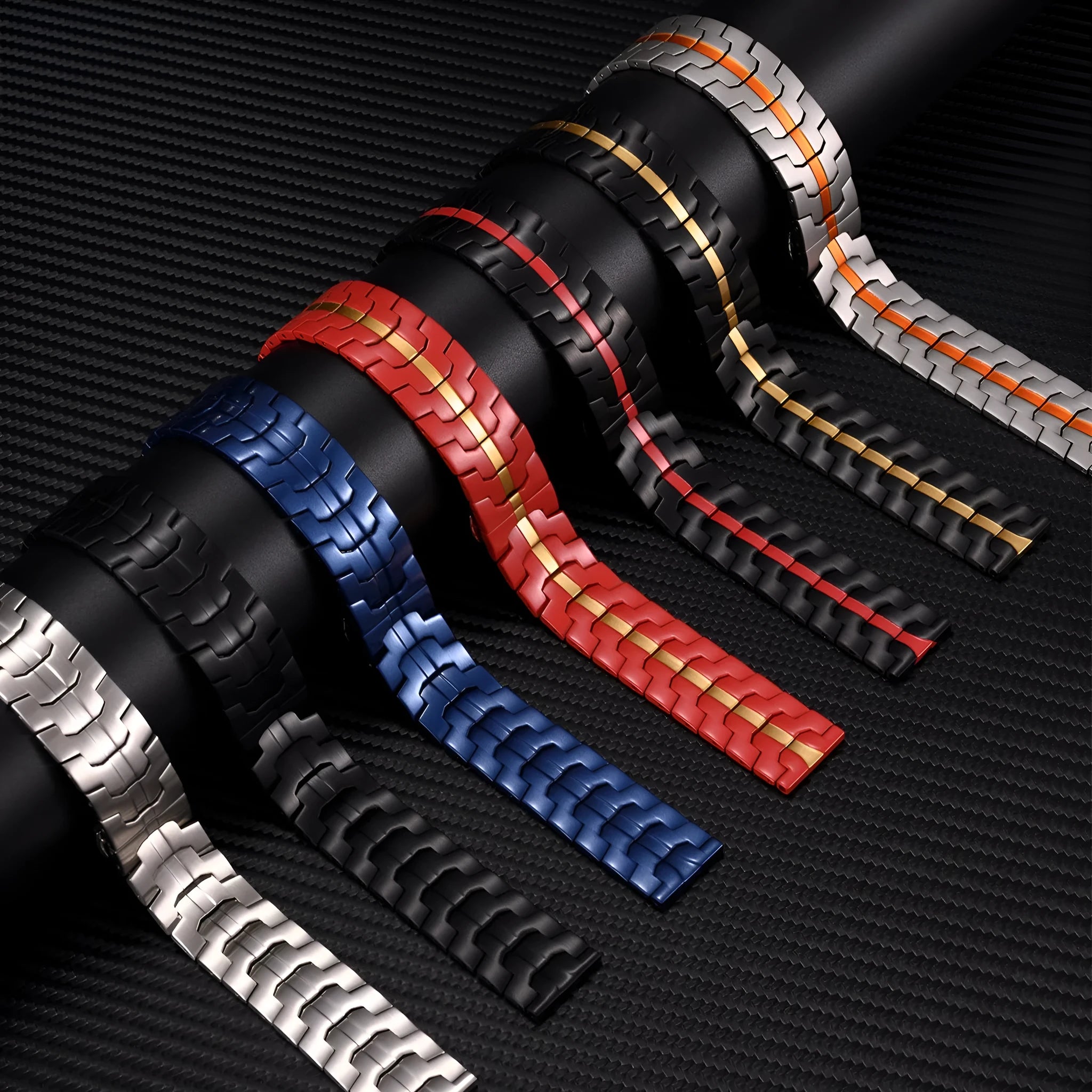Stainless steel watch band for Samsung Watch 7/6/5 in silver colour with 20mm universal lug width