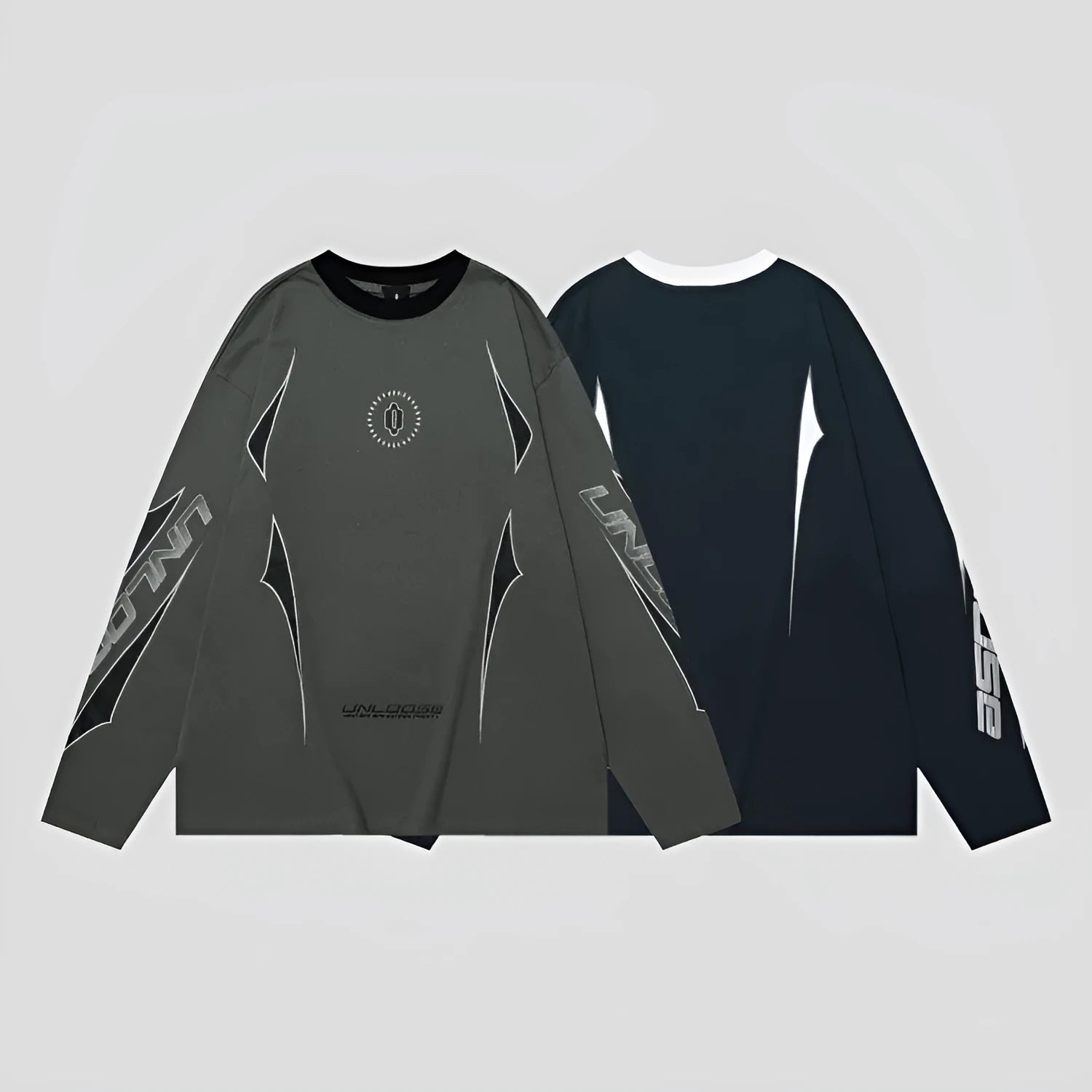 Men's grey cotton drop shoulder sweatshirt with loose fit and letter pattern