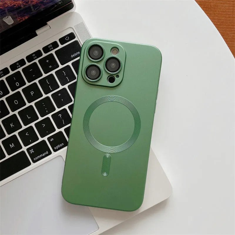 Aluminium alloy frame protective phone case for iPhone in dark purple, blue, silver, black, and gold colours.