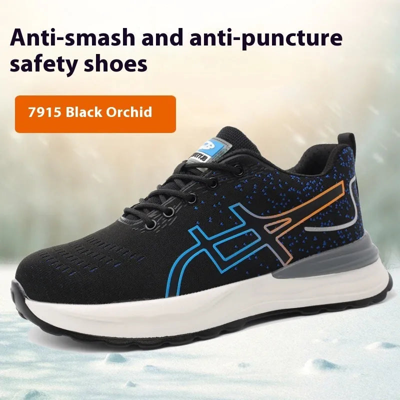 Labour protection shoes with leather upper and rubber sole in multiple colour options