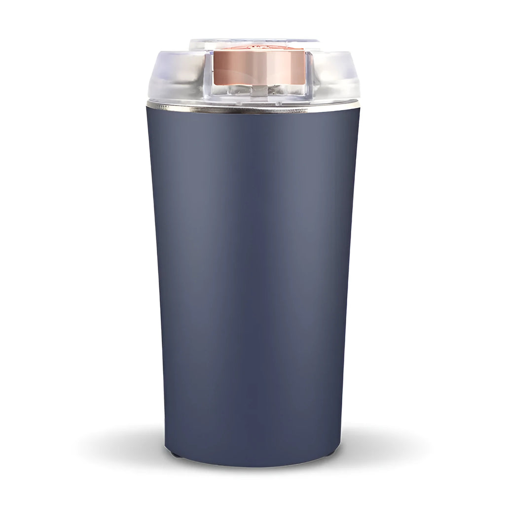 Blue mini electric grain crusher and spice grinder with stainless steel food-grade construction