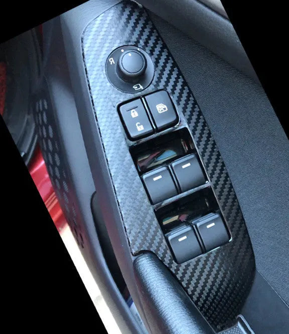 Four TPU protective films for car door control panel glass switches on 2014-2019 vehicles