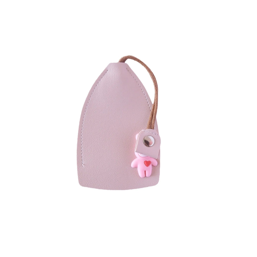 PU leather car key case in various colours showing key fob and credit card storage.