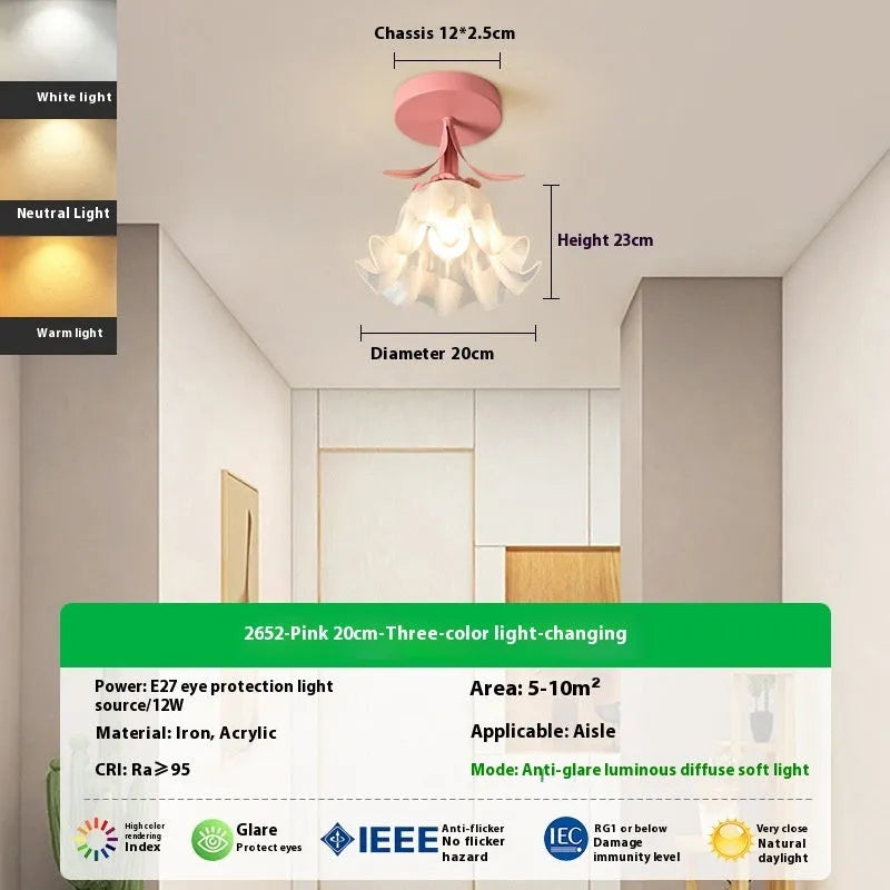 Cream-coloured Linglan flower style corridor aisle light with modern simple design.