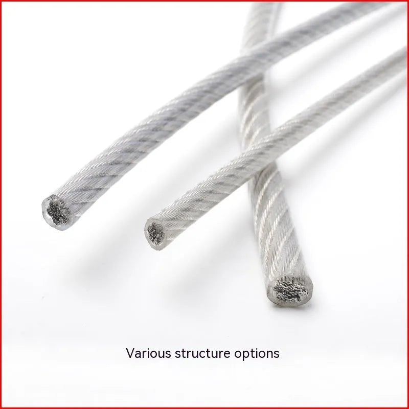 304 stainless steel invisible anti-theft security cable showing double twist construction and coated finish
