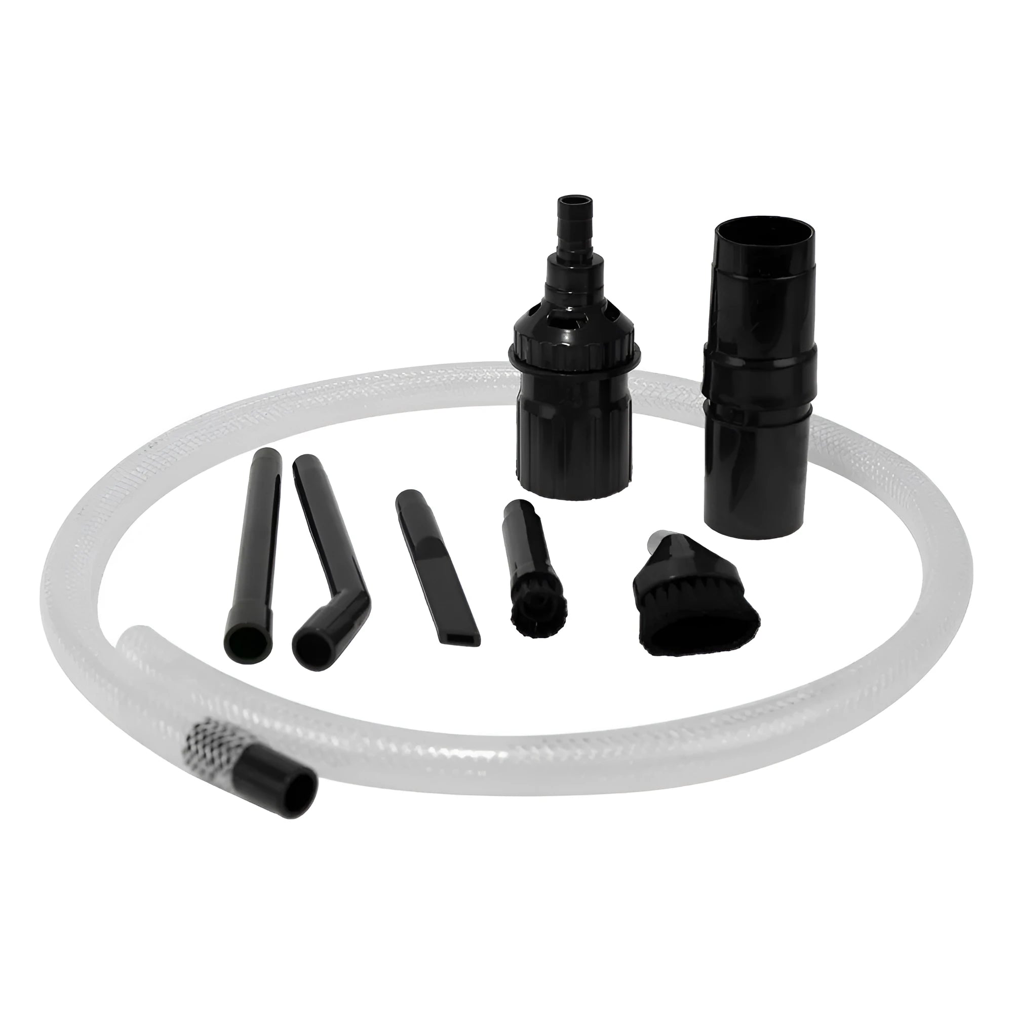 Eight small suction heads for vacuum cleaner arranged in set with bagged or boxed packaging options