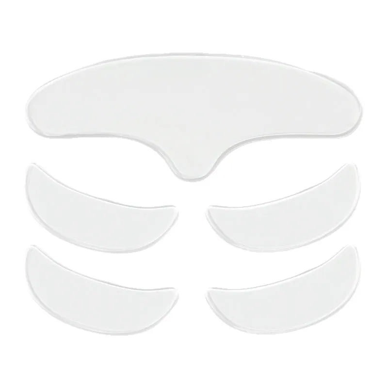 5 silicone anti-wrinkle face patches for forehead and frown line reduction