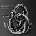 Black portable anti-hydraulic shear chain lock for mountain bikes with 95cm zinc alloy chain