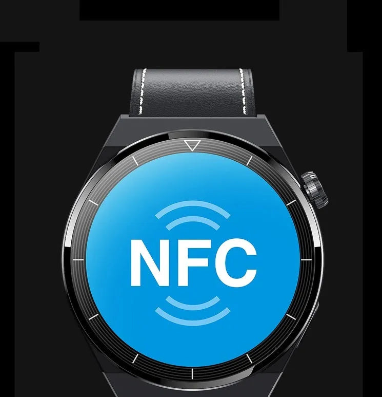 Bluetooth smart watch with round 1.36 inch screen and silicone strap in black or silver colour