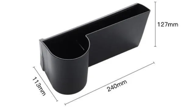 Black plastic water cup holder insert for Tesla Model 3 and Model Y left hand drive dashboard