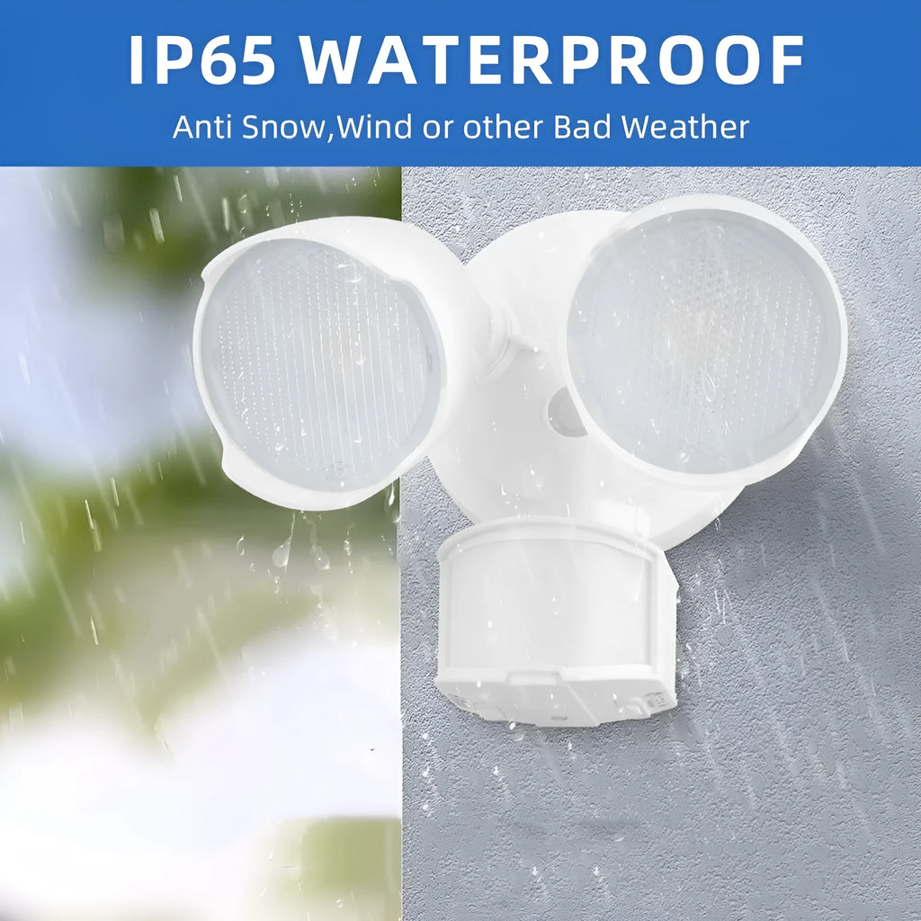 White LED human body induction security flood light with motion sensor for outdoor use