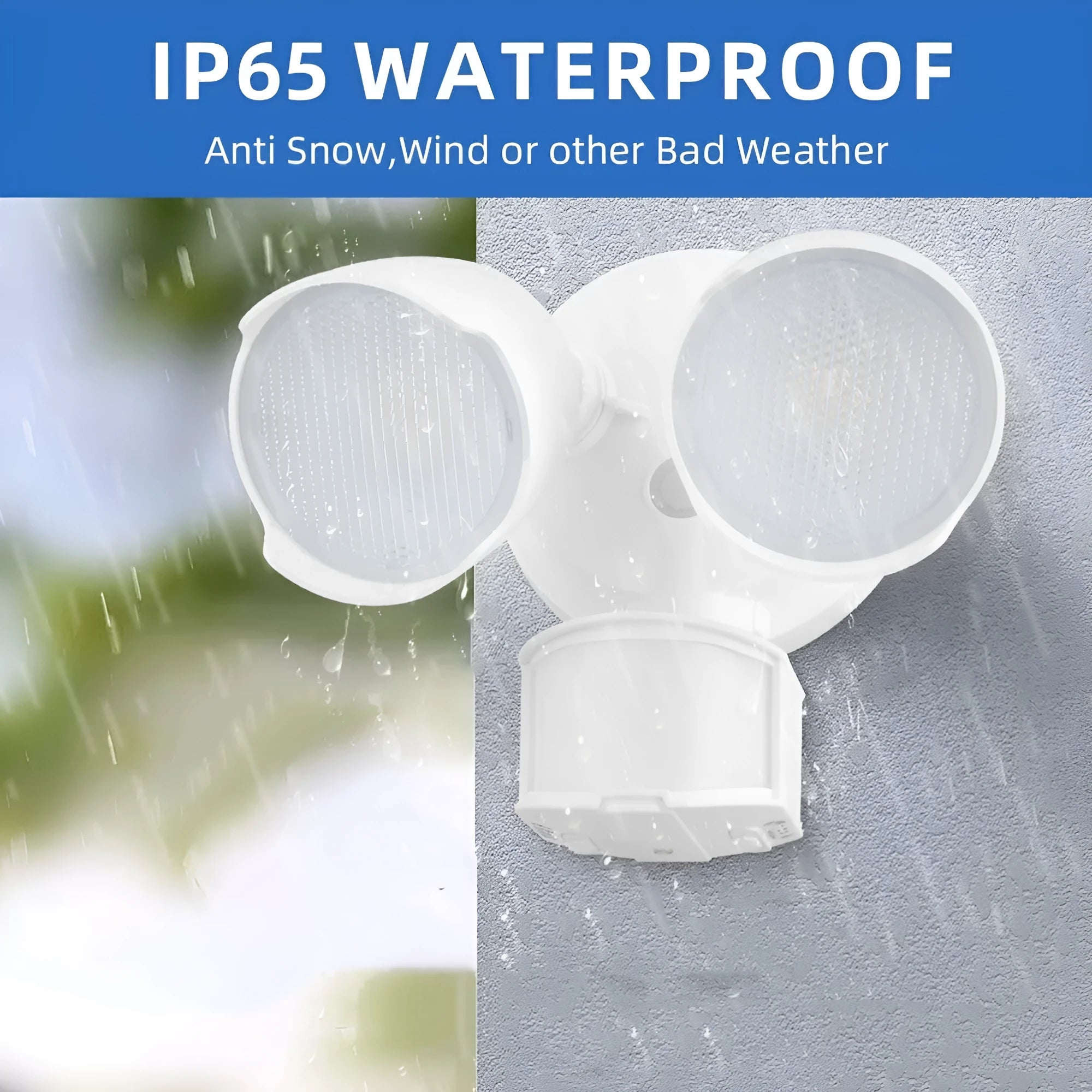 White LED human body induction security flood light with motion sensor for outdoor use
