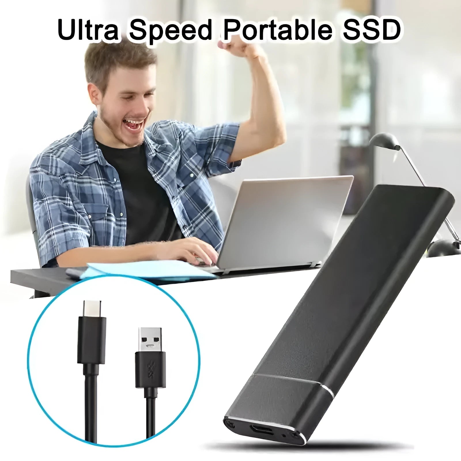 6TB ultra-thin metal mobile hard disk in five colour options with data cable