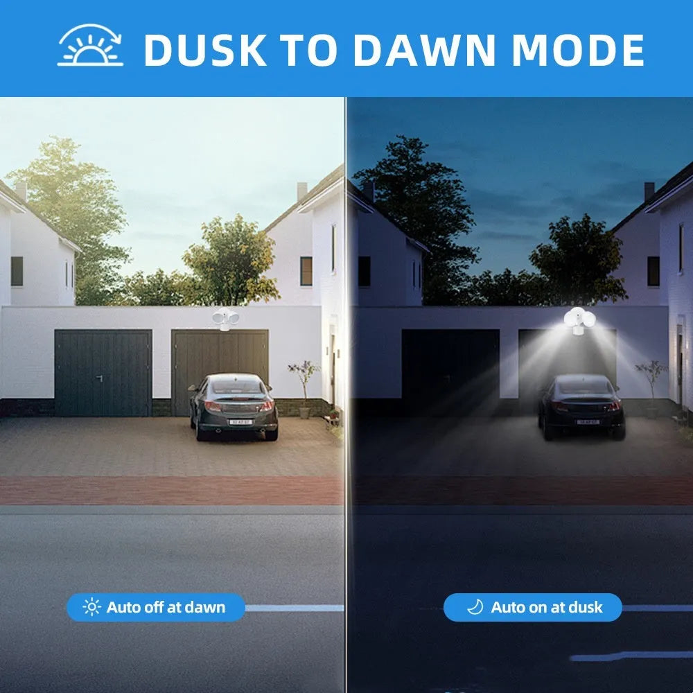 White LED human body induction security flood light with motion sensor for outdoor use