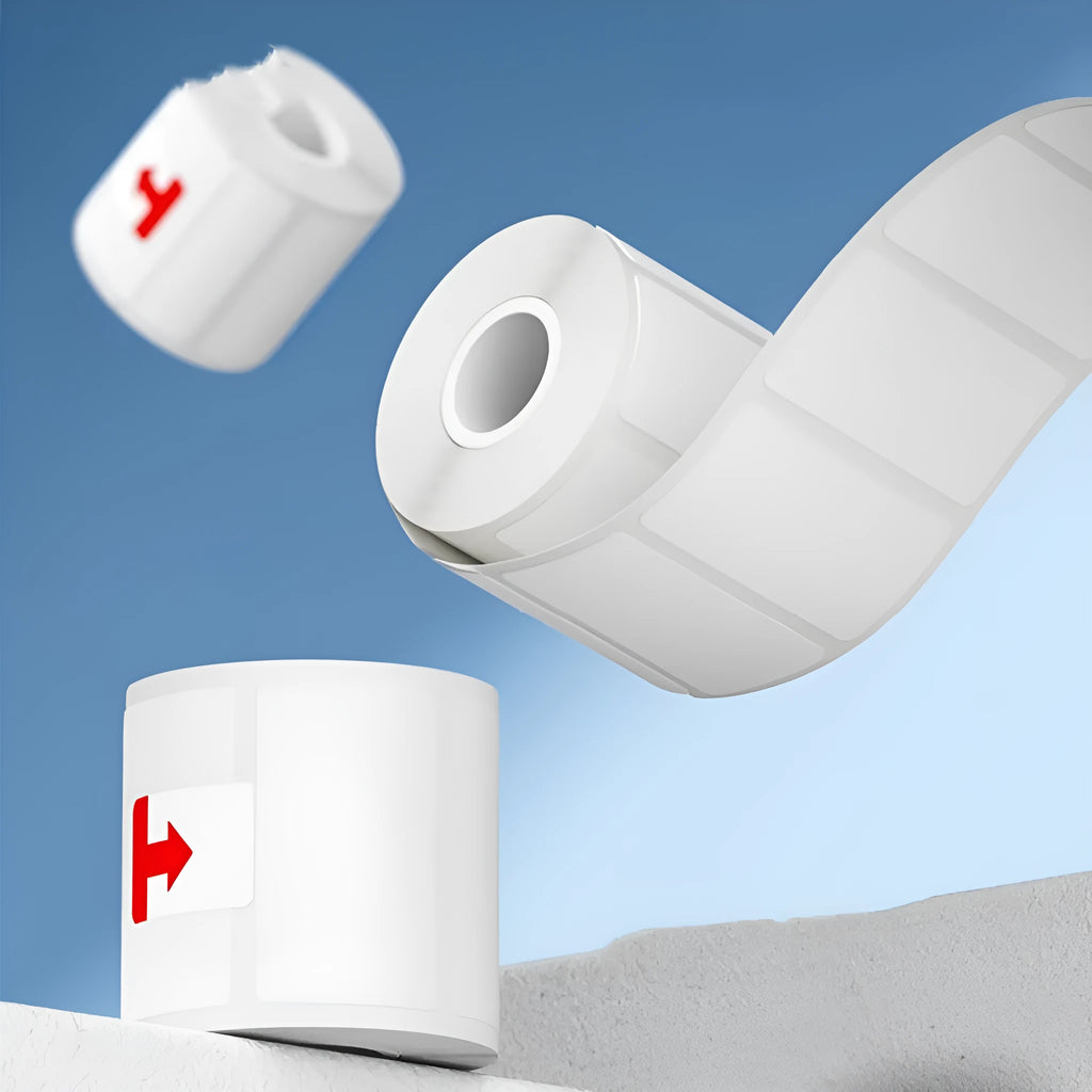 Roll of white 40x40mm four-proof thermosensitive adhesive label paper for thermal printing