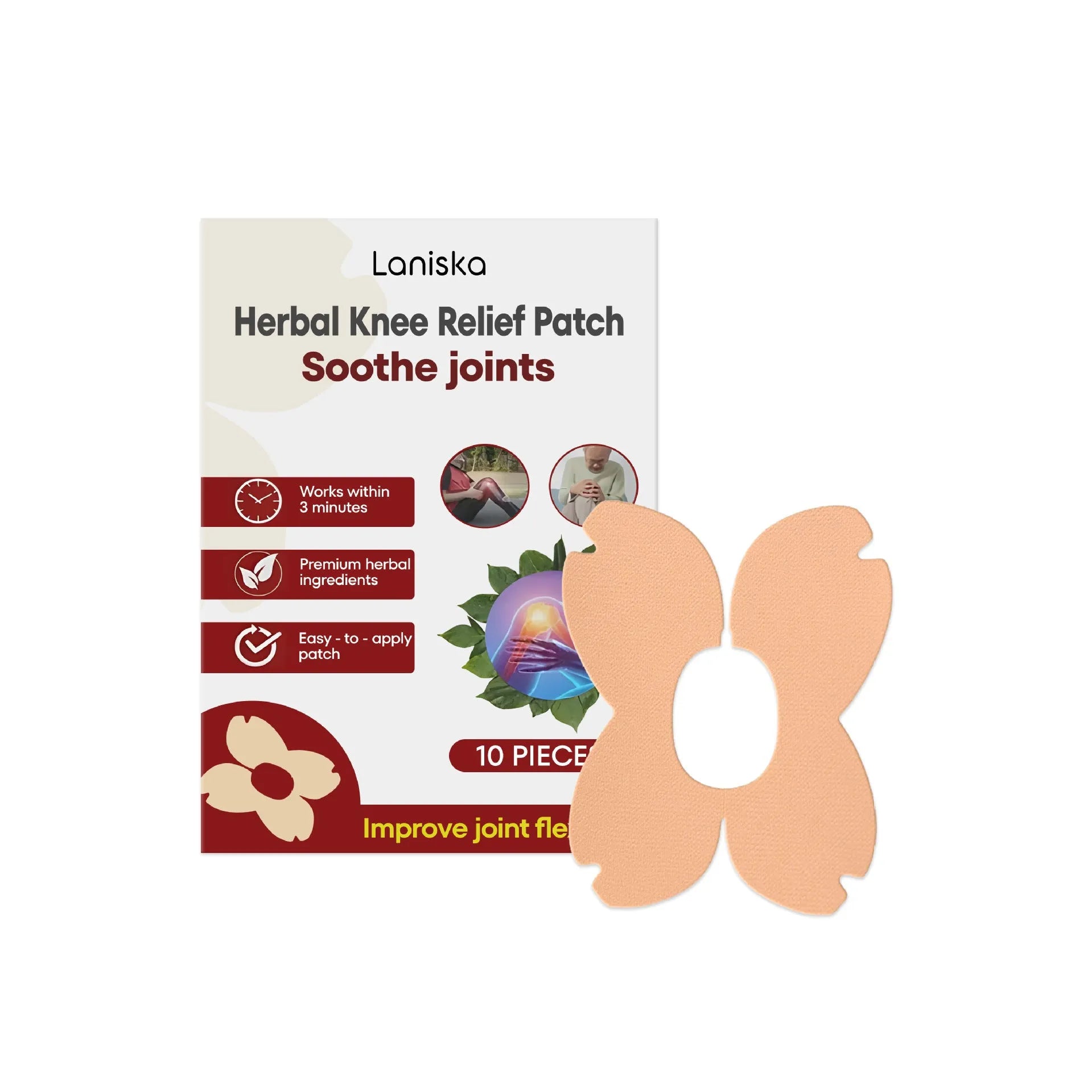 LANISKA herbal moxa leaf menthol joint care adhesive bandages ten-piece pack with storage box