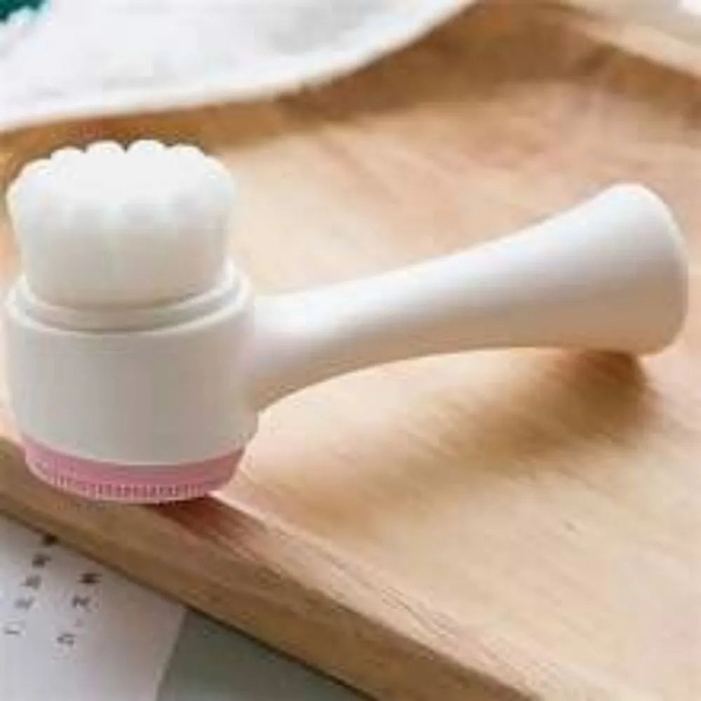 Blue nylon bristle pet paw brush with PP handle for dogs and cats.