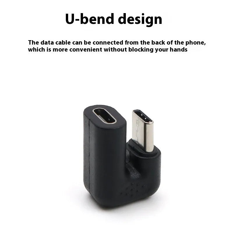 Plastic male to female adapter extension cable with U-bend design for mobile device charging