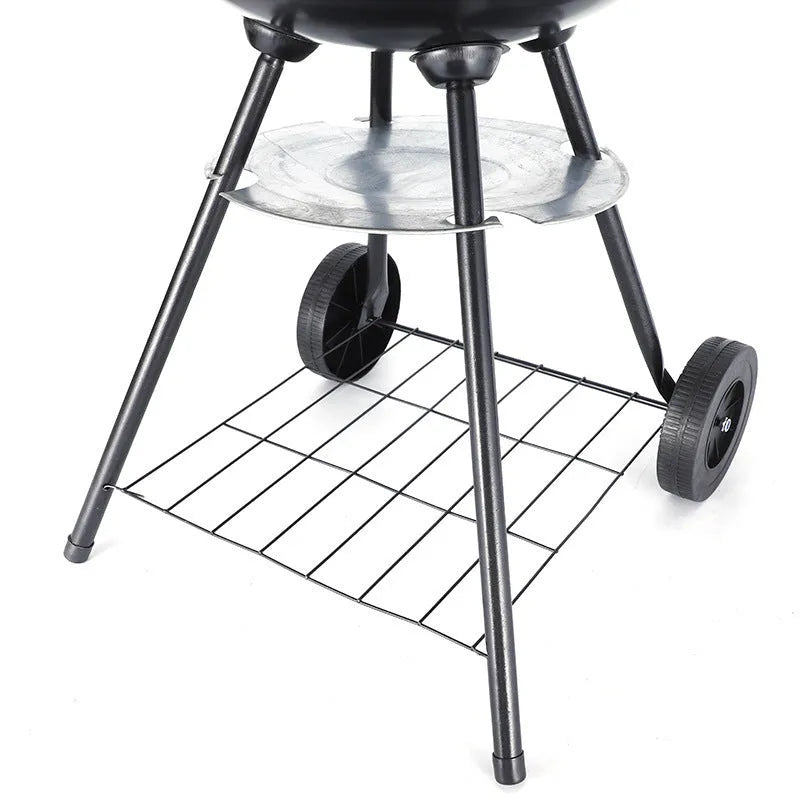 Portable 14-inch cast iron barbecue oven with minimalist modern design for outdoor cooking