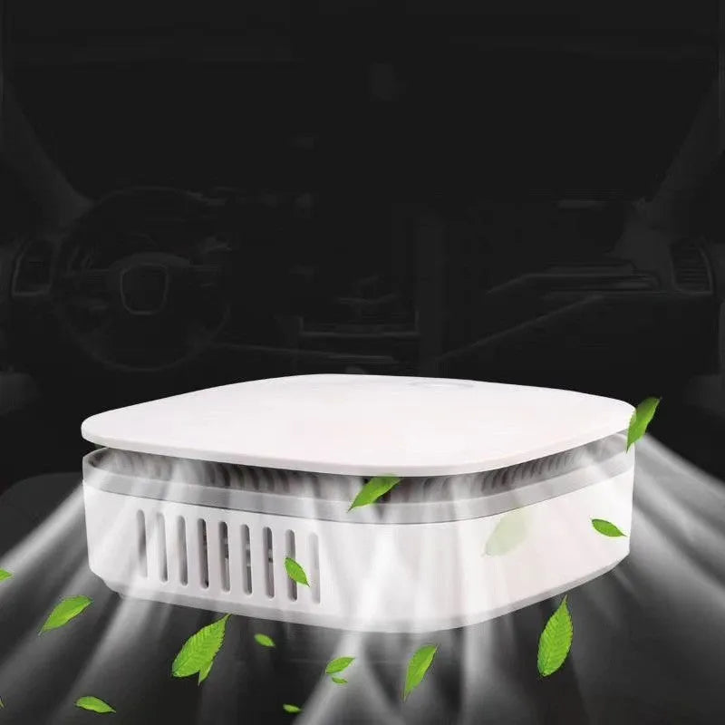 White car air purifier with USB power and negative ion technology for small spaces