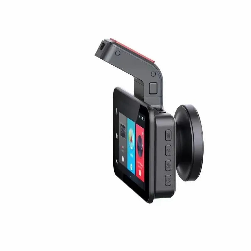 3-inch HD car DVR dashboard camera with dual lens recording system showing front and rear camera placement