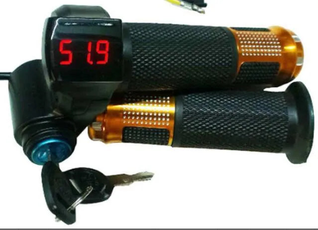 Electric vehicle handlebar replacement section in blue, red, silver or yellow colours with 5-core wiring