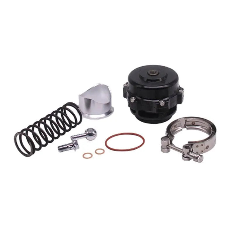 50mm aluminium alloy automotive blow-off valve in assorted colours: black, blue, red, purple, silver, gold.