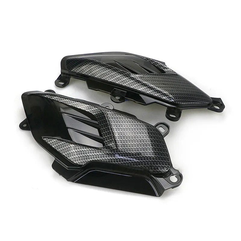 Yamaha NMAX LED side lamp replacement with carbon fibre decoration and blue/red lighting options
