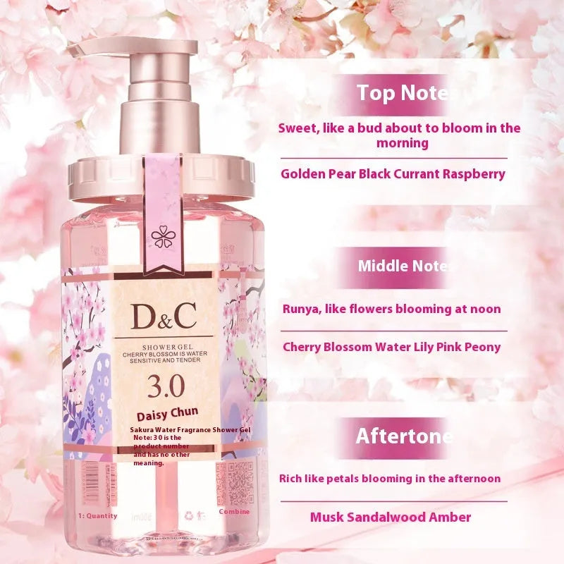 Sakura shampoo conditioner and shower gel wash set 500ml bottle deep cleaning formula