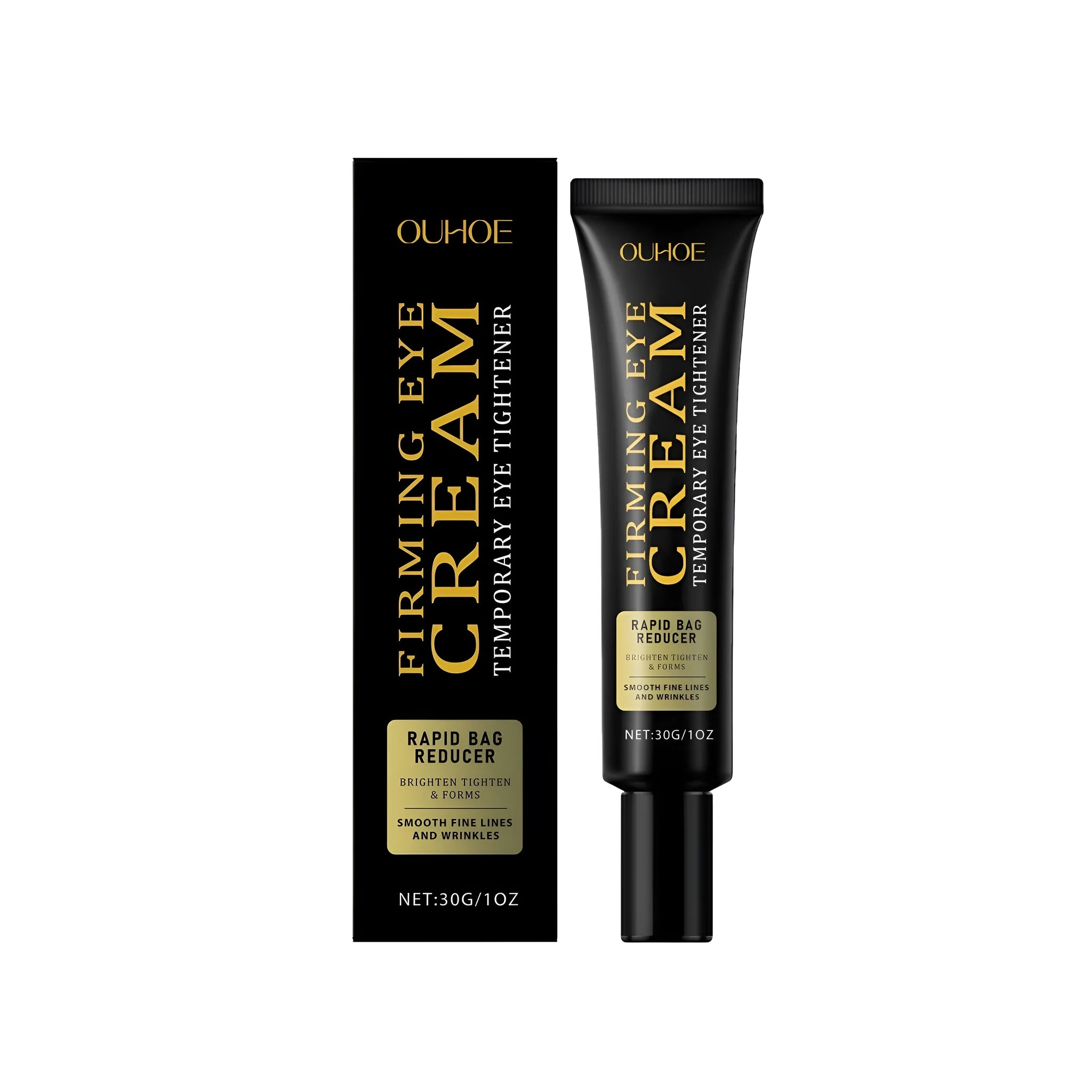 30g jar of anti-ageing eye cream with hyaluronic acid and peptide formula.