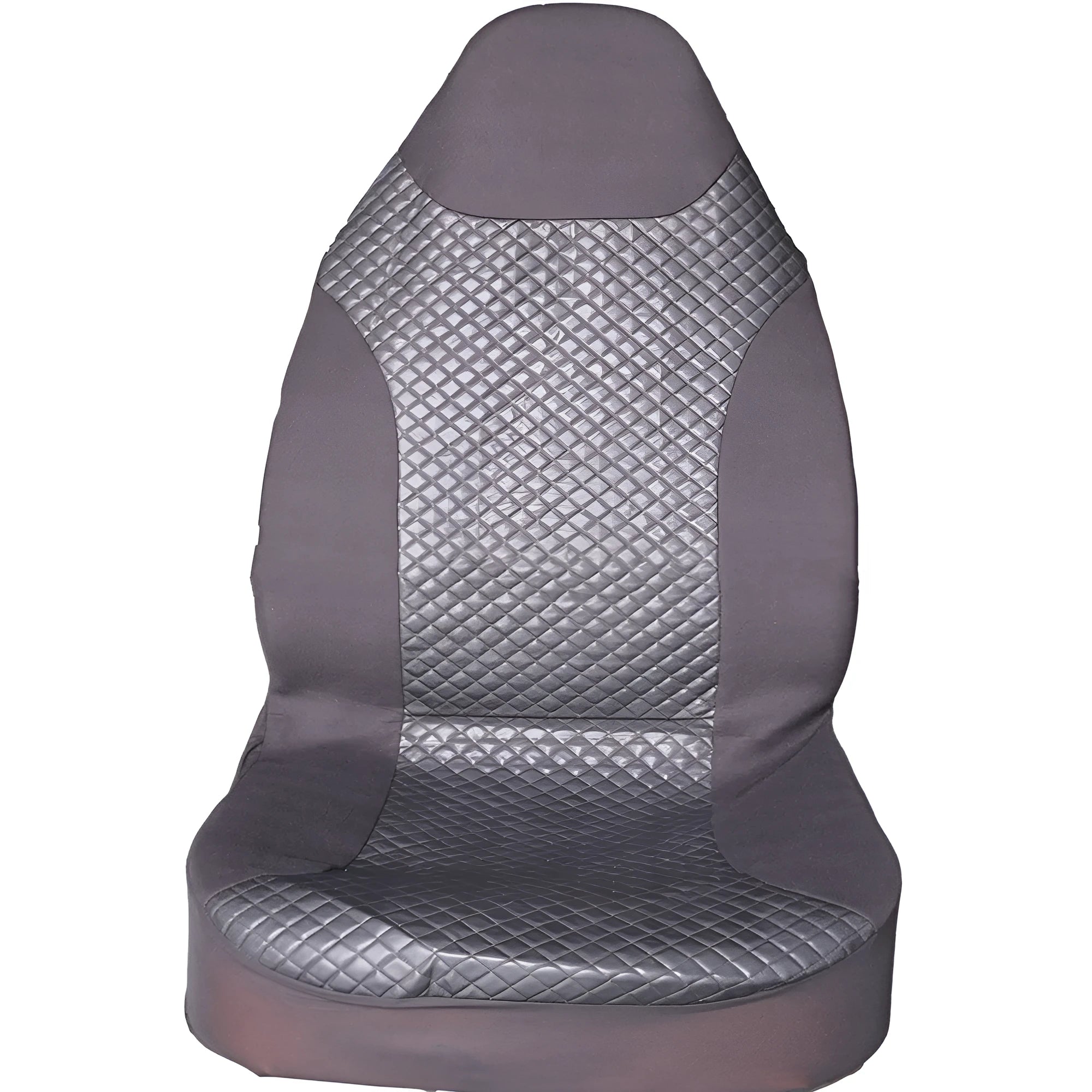 Black quilted PU and polyester fabric universal car seat cover with plastic hooks