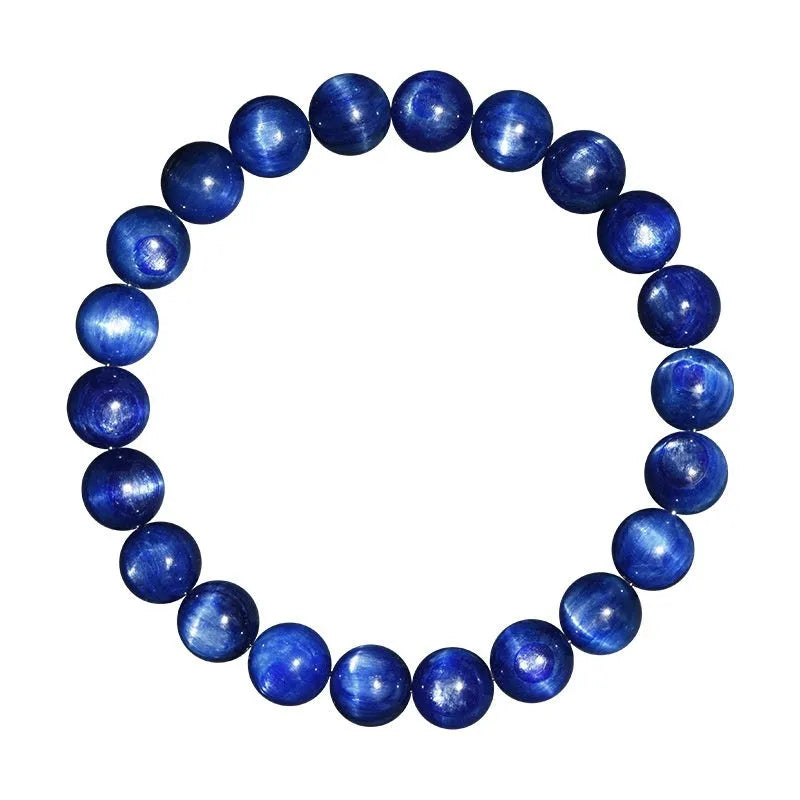 Natural blue crystal ball bracelet with Ruyi symbol in various size options