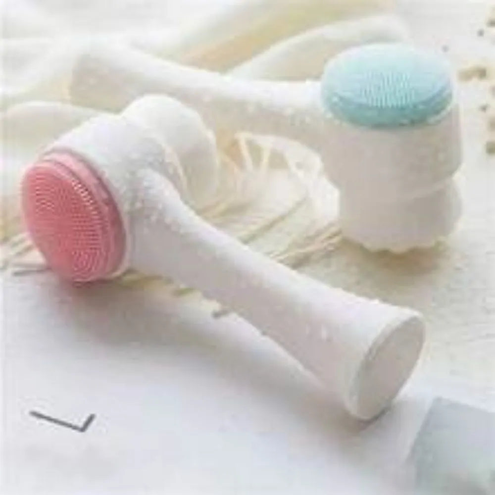 Blue nylon bristle pet paw brush with PP handle for dogs and cats.