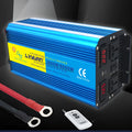 Blue high-power 3000W car pure sine wave inverter with digital display and UK three-pin socket