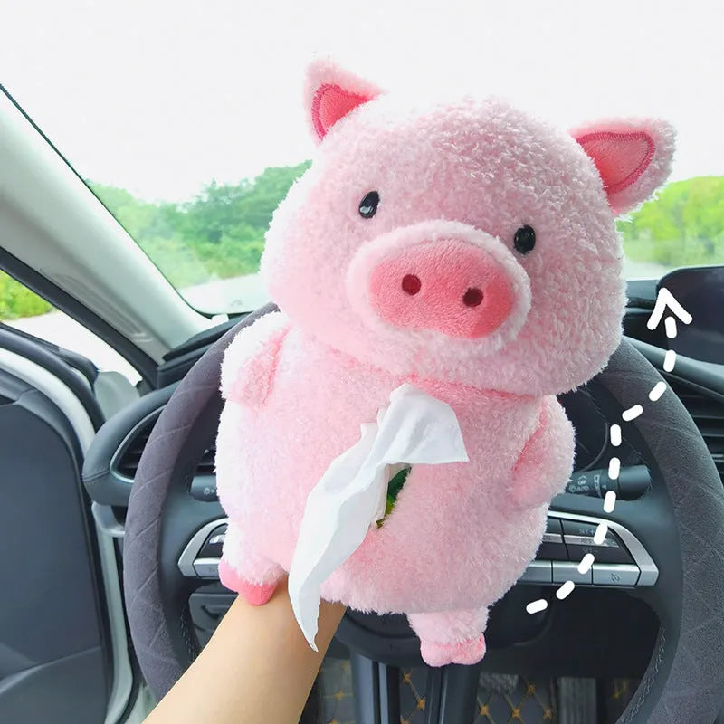 Plush cartoon lamb car tissue box cover for automobile and home decoration